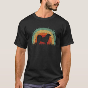 Retro Finnischer Spitz Vintager Regenbogen Männer  T-Shirt