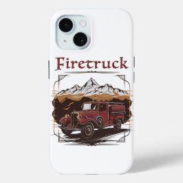 Retro fire engine mountain range Case-Mate iPhone hülle