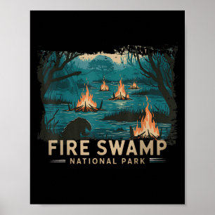 Retro Fire Swamp Nationalpark Camping Wandern Poster