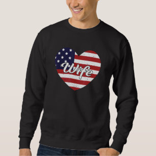Retro Firefighter Ehefrau Amerikanische Flagge US Sweatshirt
