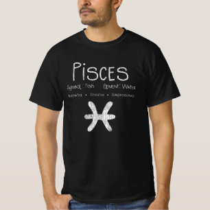 Retro Fische Sternzeichen Fisch Wasser Astrologie  T-Shirt