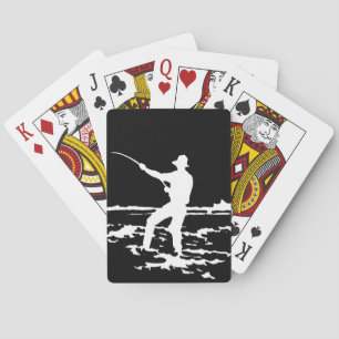 Retro Fischer-Silhouette Spielkarten