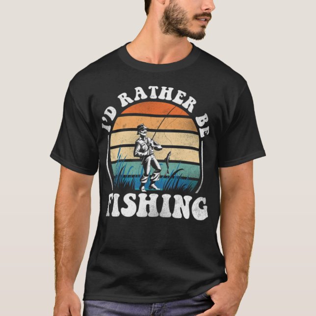 Retro Fischfang Vintag großes Felsenangeln  T-Shirt (Vorderseite)