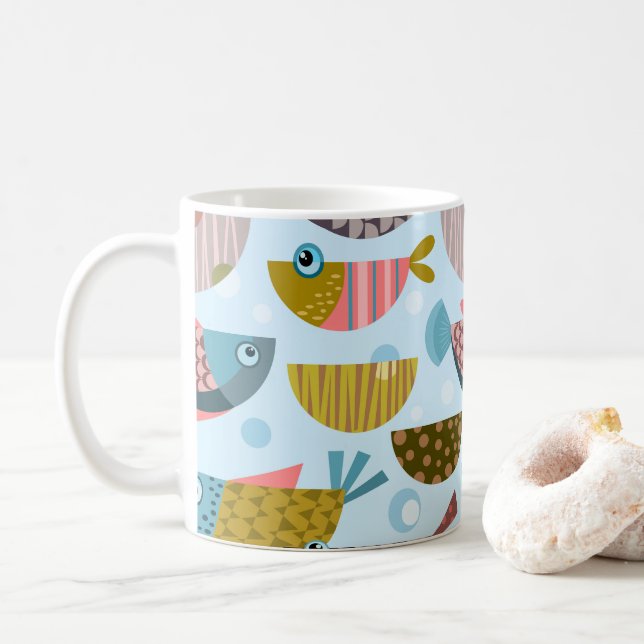 Retro Fish Kaffeetasse (Mit Donut)