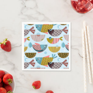 Retro Fish Serviette
