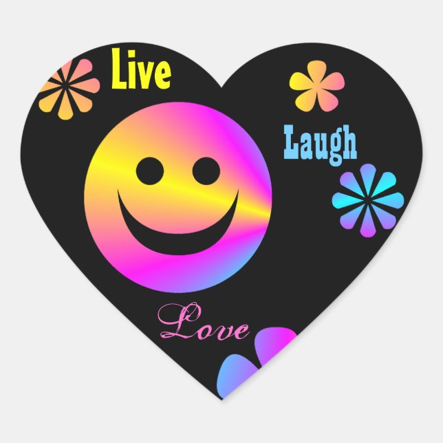 Retro-Fixierer Herz-Aufkleber (Vorderseite)