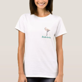Retro Flamingo Bride's Flock Brautparty blau T-Shirt