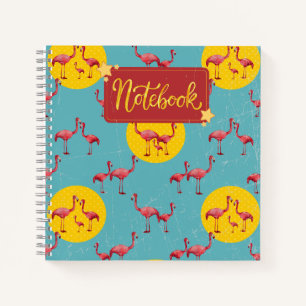 Retro Flamingo Familie Notebook Spaß und lebendig Notizbuch