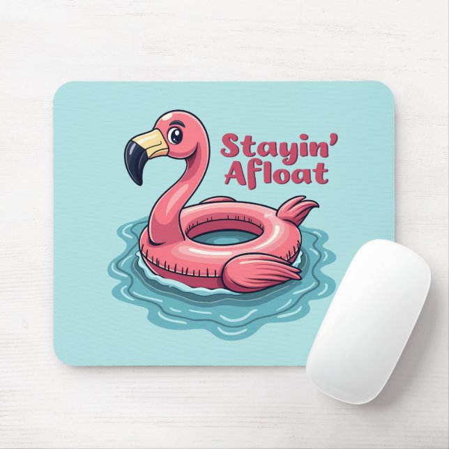 Retro Flamingo Float Funny Summer Mousepad (Mit Mouse)