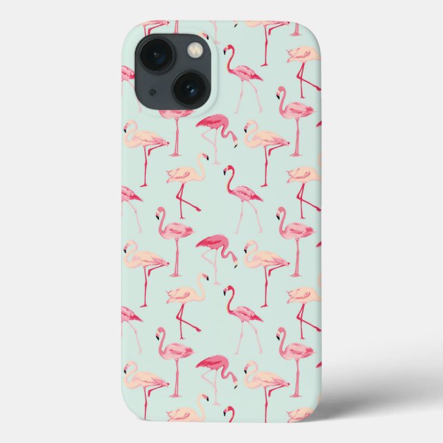 Retro Flamingo Muster Case-Mate iPhone Hülle (Rückseite)