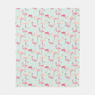 Retro Flamingo-Muster Fleecedecke
