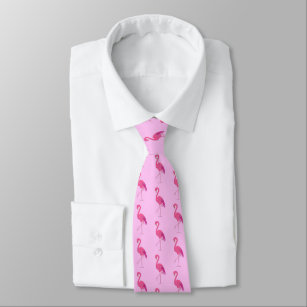 Retro Flamingo-Muster, Fuchsie und Rosa Krawatte