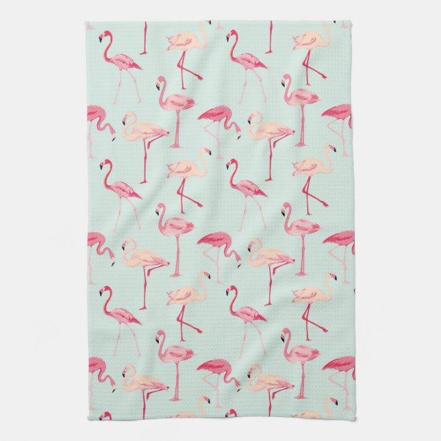 Retro Flamingo-Muster Handtuch (Vertikal)