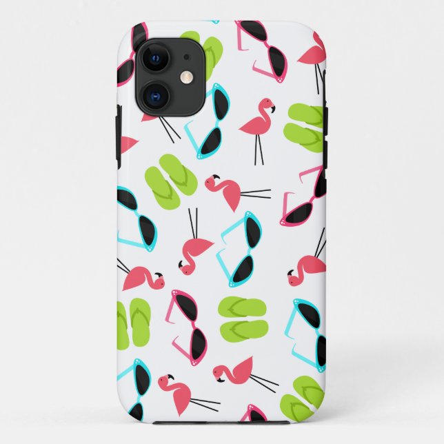 Retro Flamingo-Muster iPhone 5 Fall Case-Mate iPhone Hülle (Rückseite)