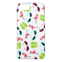 Retro Flamingo-Muster iPhone 7 Fall