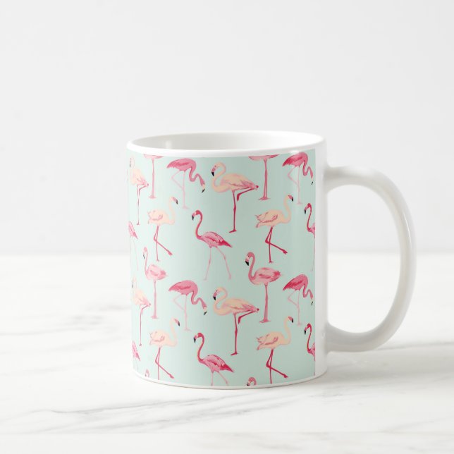 Retro Flamingo-Muster Kaffeetasse (Rechts)