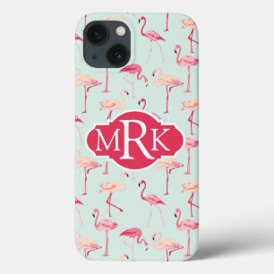Retro Flamingo Muster Monogramm Case-Mate iPhone Hülle