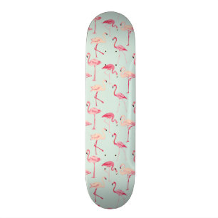 Retro Flamingo-Muster Skateboard