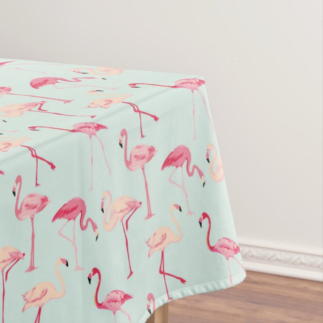 Retro Flamingo-Muster Tischdecke (Beispiel)