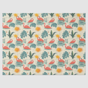 Retro-Flamingo-Pool-Side-Sommer-Muster (12) Seidenpapier
