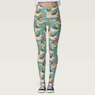 Retro-Flamingo-Poolside-Sommer-Muster (11) Leggings
