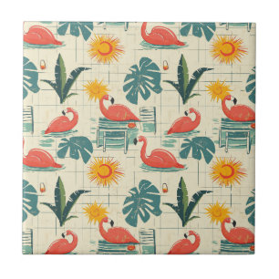 Retro-Flamingo-Poolside-Sommer-Muster (12) Fliese