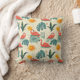 Retro-Flamingo-Poolside-Sommer-Muster (12) Kissen