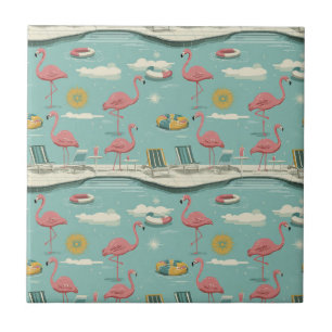 Retro-Flamingo-Poolside-Sommer-Muster (5) Fliese