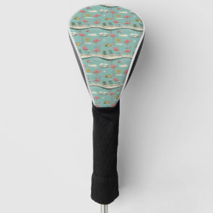 Retro-Flamingo-Poolside-Sommer-Muster (5) Golf Headcover