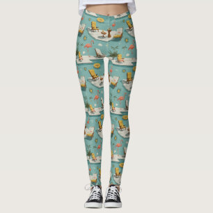 Retro-Flamingo-Poolside-Sommer-Muster (9) Leggings