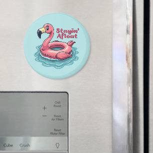 Retro Flamingo Schwimmhilfe Lustiger Sommer Magnet
