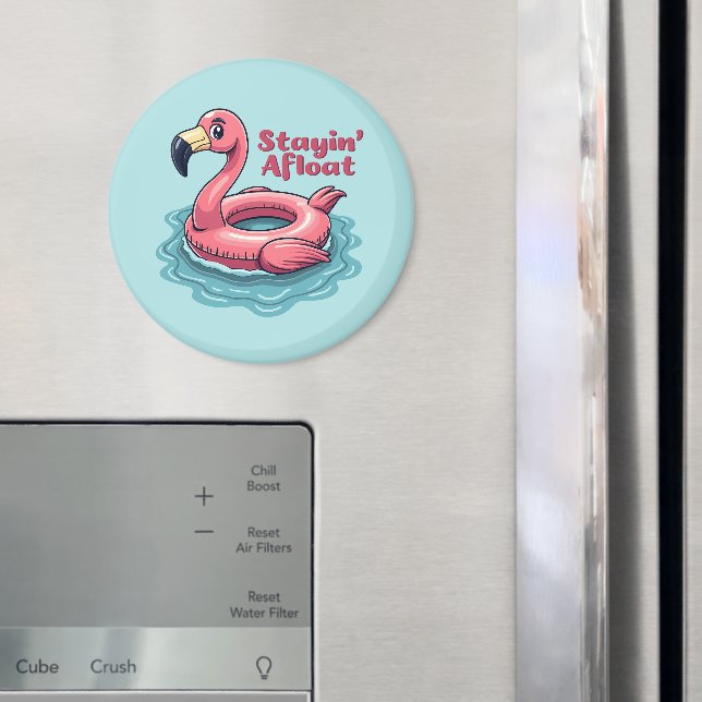Retro Flamingo Schwimmhilfe Lustiger Sommer Magnet (In Situ (Kühlschrank))