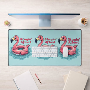 Retro Flamingo Schwimmhilfe Lustiger Sommer Schreibtischunterlage