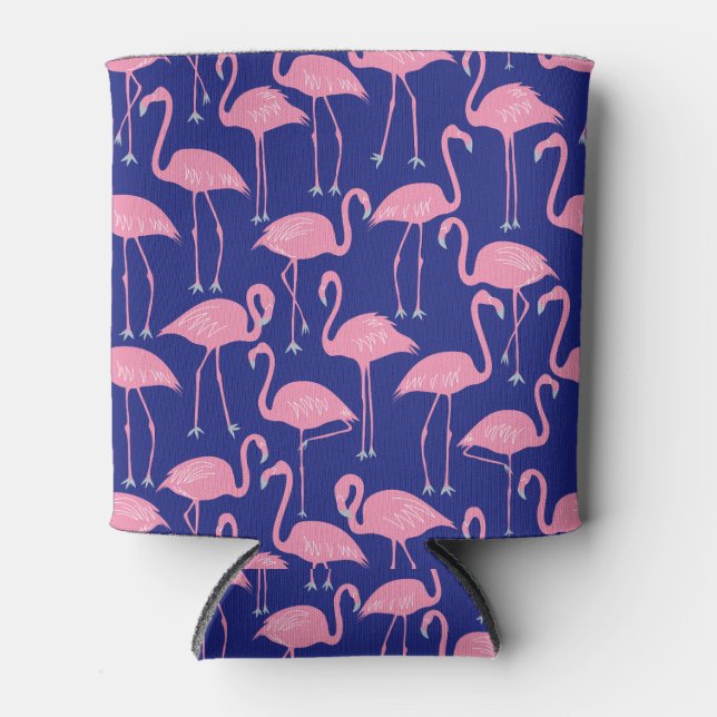 Retro Flamingo | Sommerliche Poolparty-Kühle Küste Dosenkühler (Vorderseite)