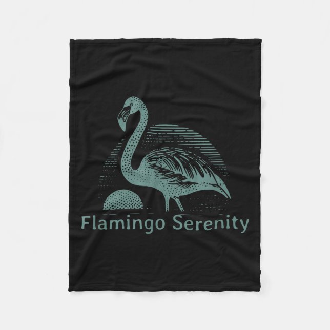 Retro Flamingo Sunset Funny 70s 80s 90s Men Women  Fleecedecke (Vorderseite)