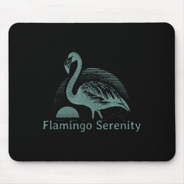 Retro Flamingo Sunset Funny 70s 80s 90s Men Women  Mousepad (Vorne)