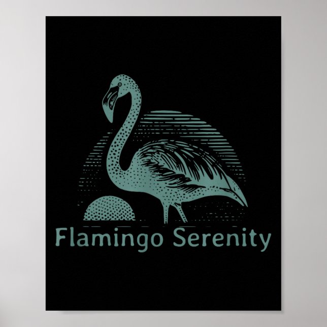 Retro Flamingo Sunset Funny 70s 80s 90s Men Women  Poster (Vorne)