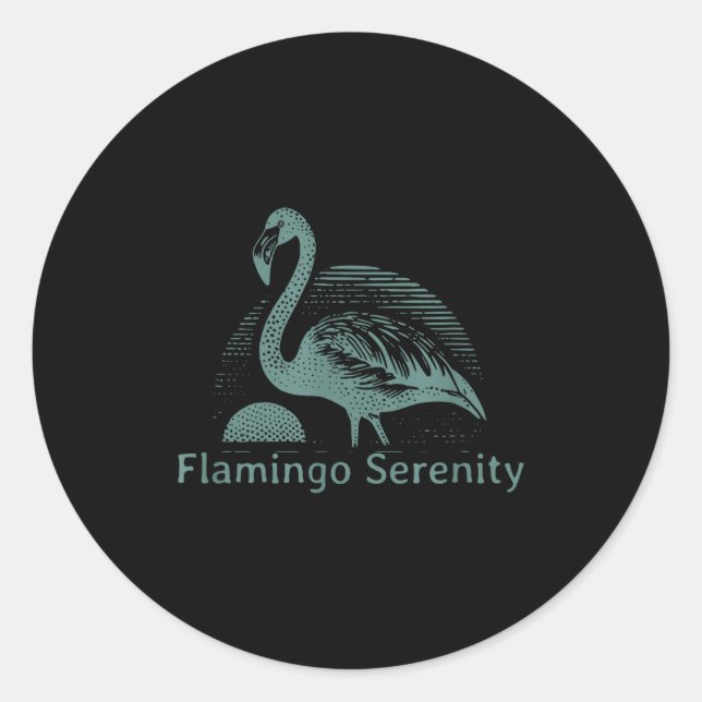 Retro Flamingo Sunset Funny 70s 80s 90s Men Women  Runder Aufkleber (Vorderseite)