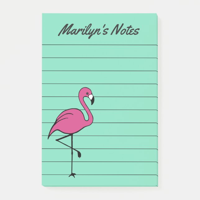 Retro Flamingo zu tun List Post it Notes Geschenk Post-it Klebezettel (Vorderseite)