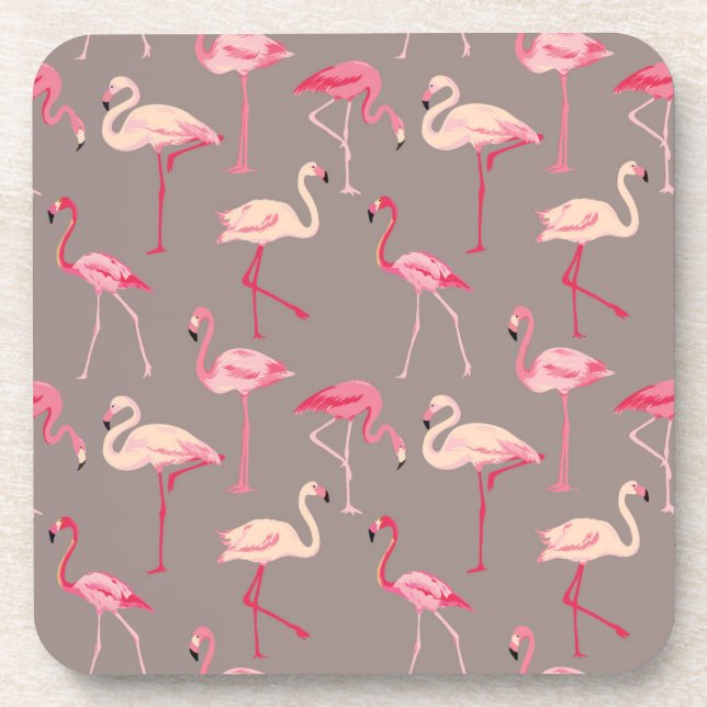 Retro Flamingos Getränkeuntersetzer (Vorderseite)