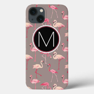 Retro Flamingos   Monogramm iPhone 13 Hülle