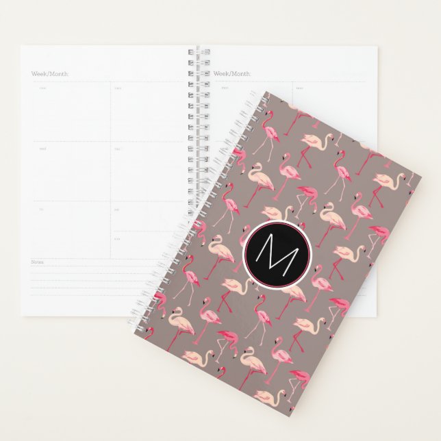 Retro Flamingos | Monogramm Planer (Anzeige)