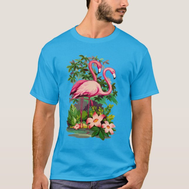 Retro Flamingos T-Shirt (Vorderseite)