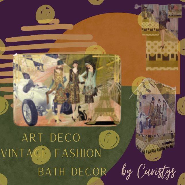 Retro Flappers in Paris Badematte (Von Creator hochgeladen)