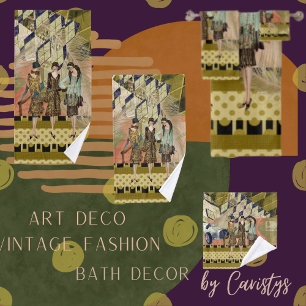 Retro Flappers in Paris Badhandtuch Set