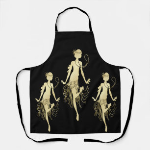 Retro Flappers, schwarzer Hintergrund Schürze