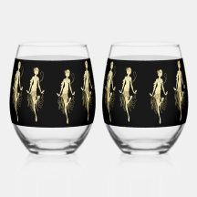 Retro Flappers, schwarzer Hintergrund