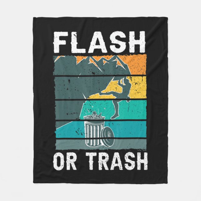 Retro Flash oder Trash Fun Rock Klettersteig Bo Fleecedecke (Vorderseite)