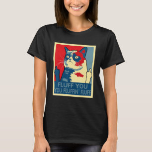 Retro Flausch Du Du flauschiges Flausch Katze Kä T-Shirt