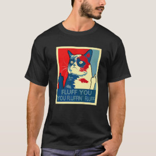 Retro Flausch Du Du flauschiges Flausch Katze Kä T-Shirt
